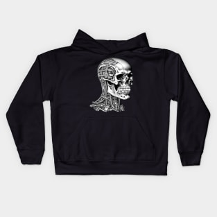 Skull Robot Cyberpunk Sci-Fi Cyborg Kids Hoodie